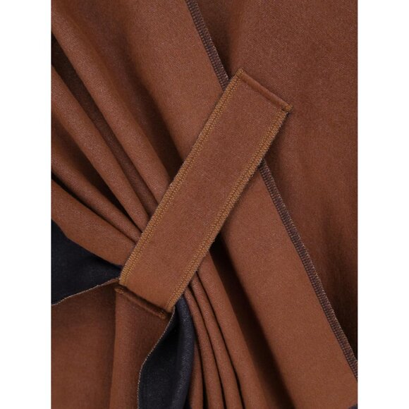 Women's Shawl Wrap Poncho Ruana Cape Open Front Cardigan Fall Winter Camel - Picture 5 of 6